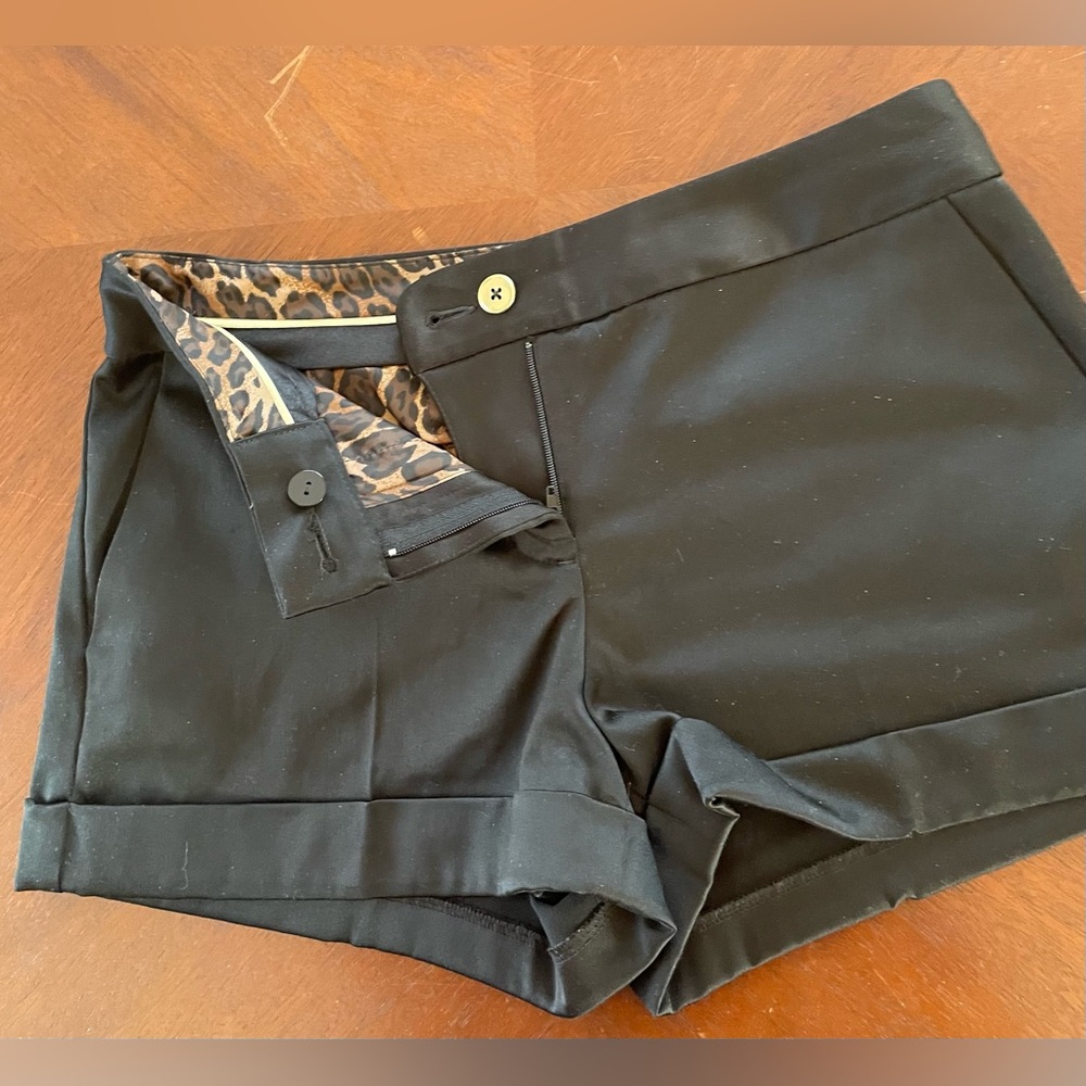 Y2K ERA EXPRESS BLACK SATIN SHORTS WITH HORSE-BIT GOLD DETAILS - SIZE 4 - Picture 4 of 9